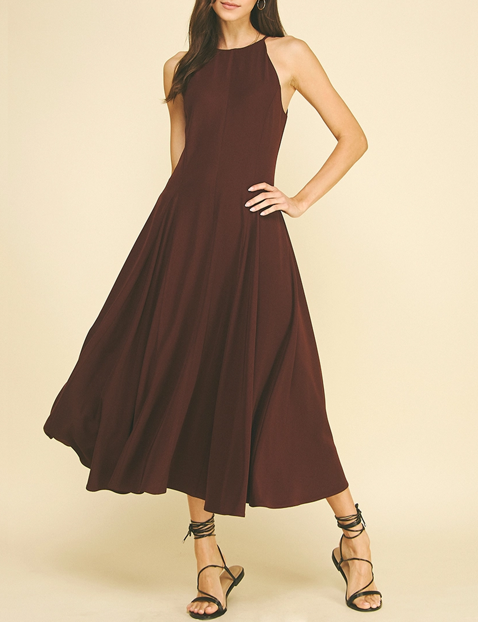 Anatasia Dress, Red/Brown