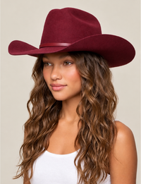 Jasper Cattleman Hat, Burgundy