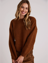 Drop Shoulder Sweater, Bronzed Maple