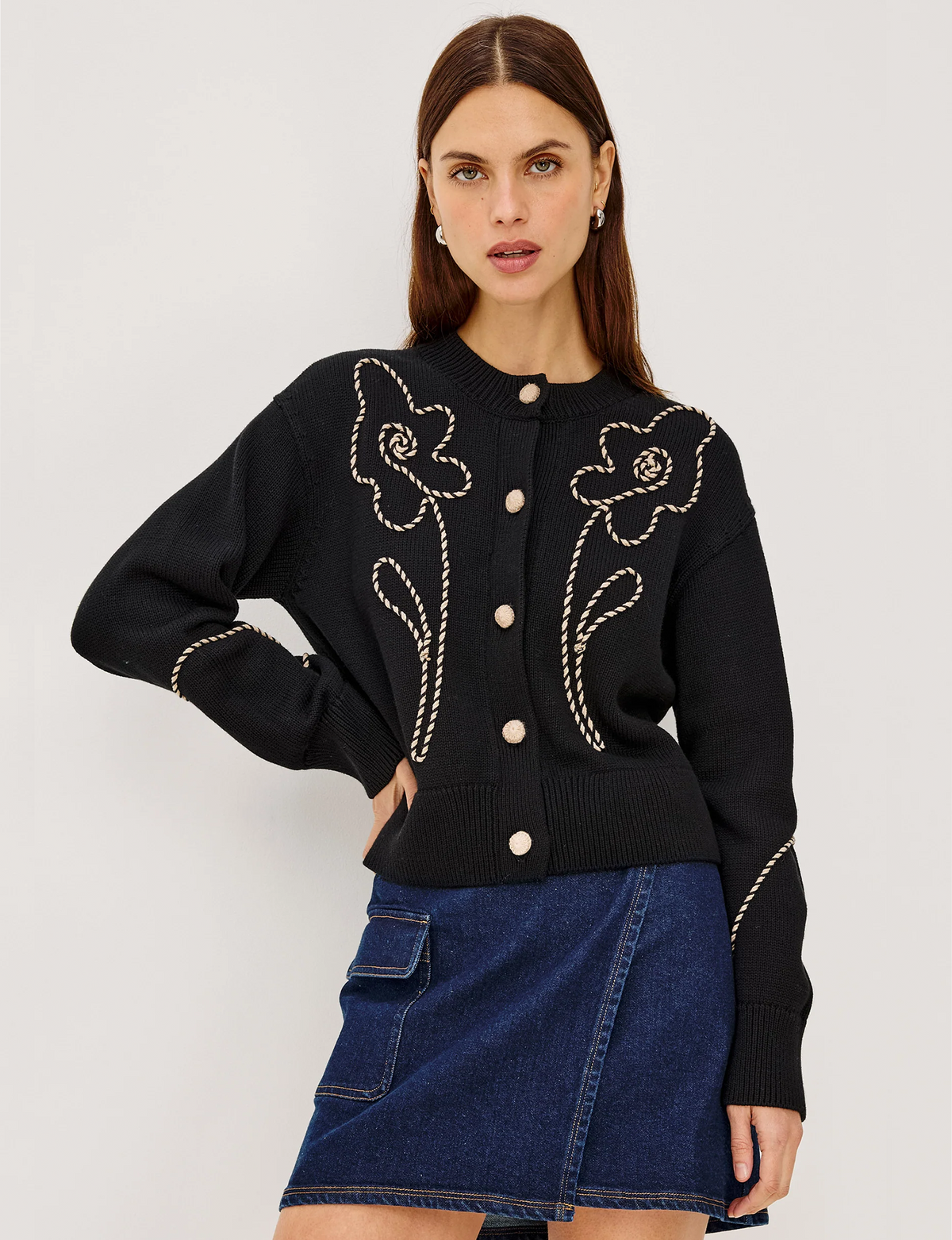 Sybil Cardigan, Western Floral