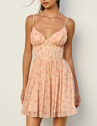 Rosewater Reverie Dress, Peach Whip