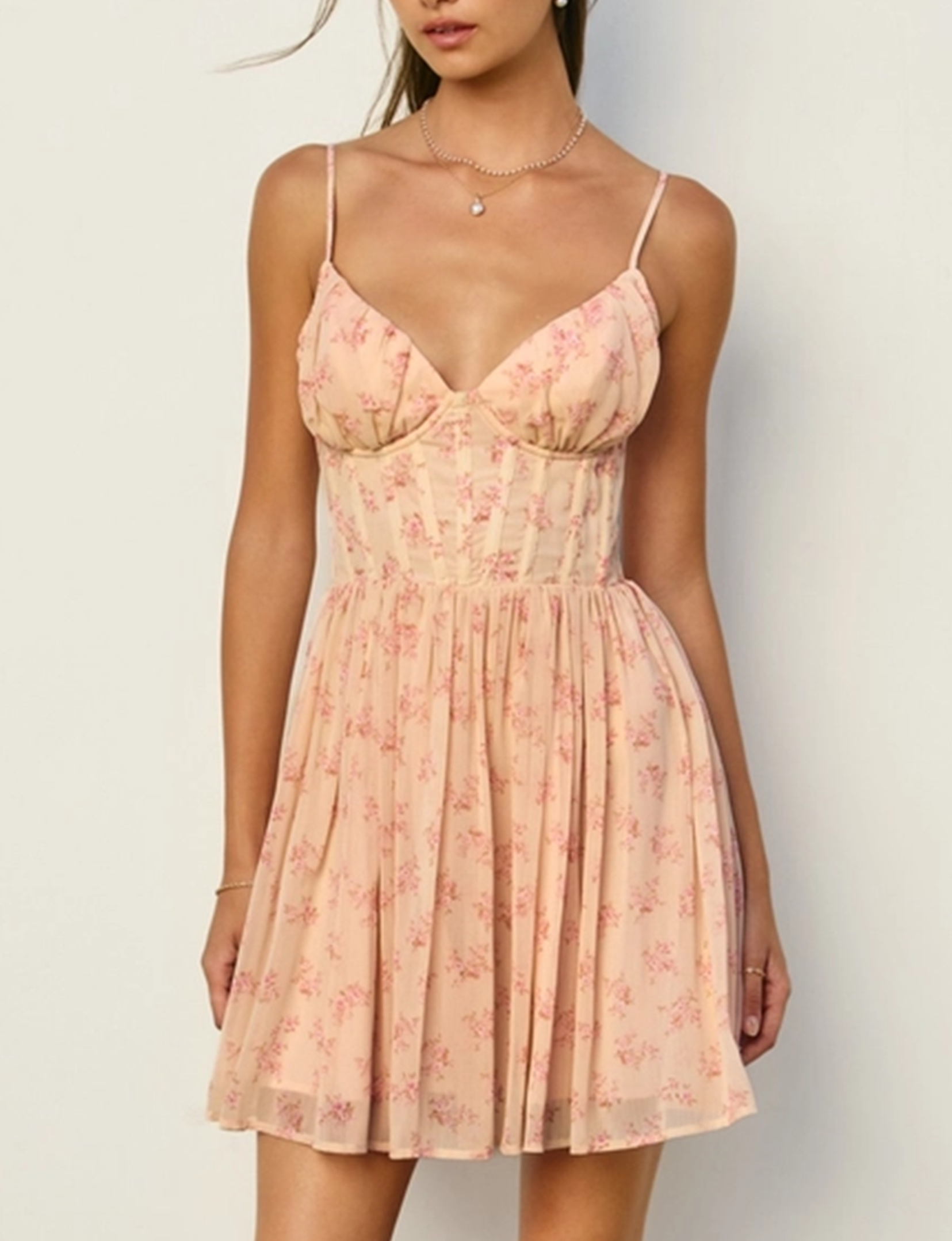 Rosewater Reverie Dress, Peach Whip
