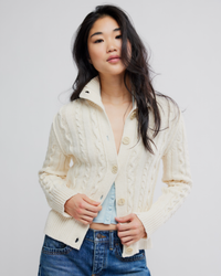 WTF Cable Collar Cardi, Ivory
