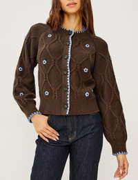 Laurie Cardigan, Walnut Daisy