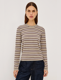 Davie Top, Heather/Oat Stripe