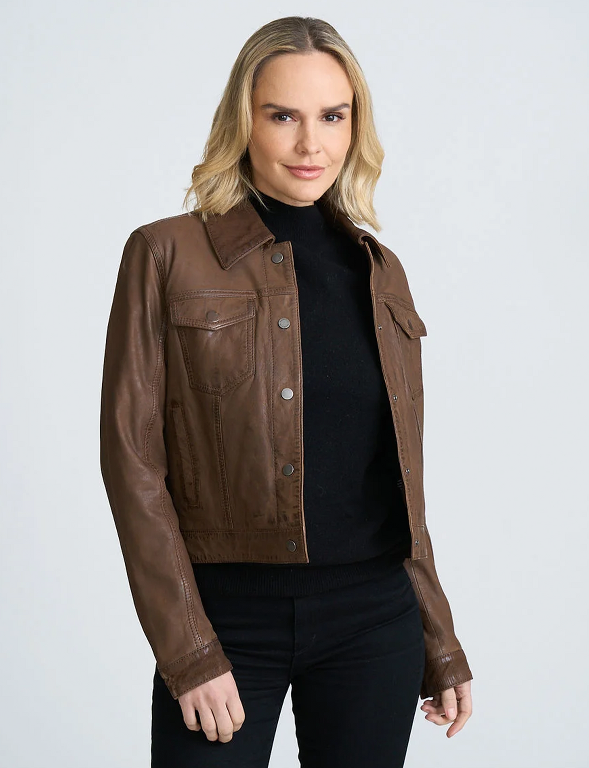 Klara Leather Jacket, Dark Whiskey