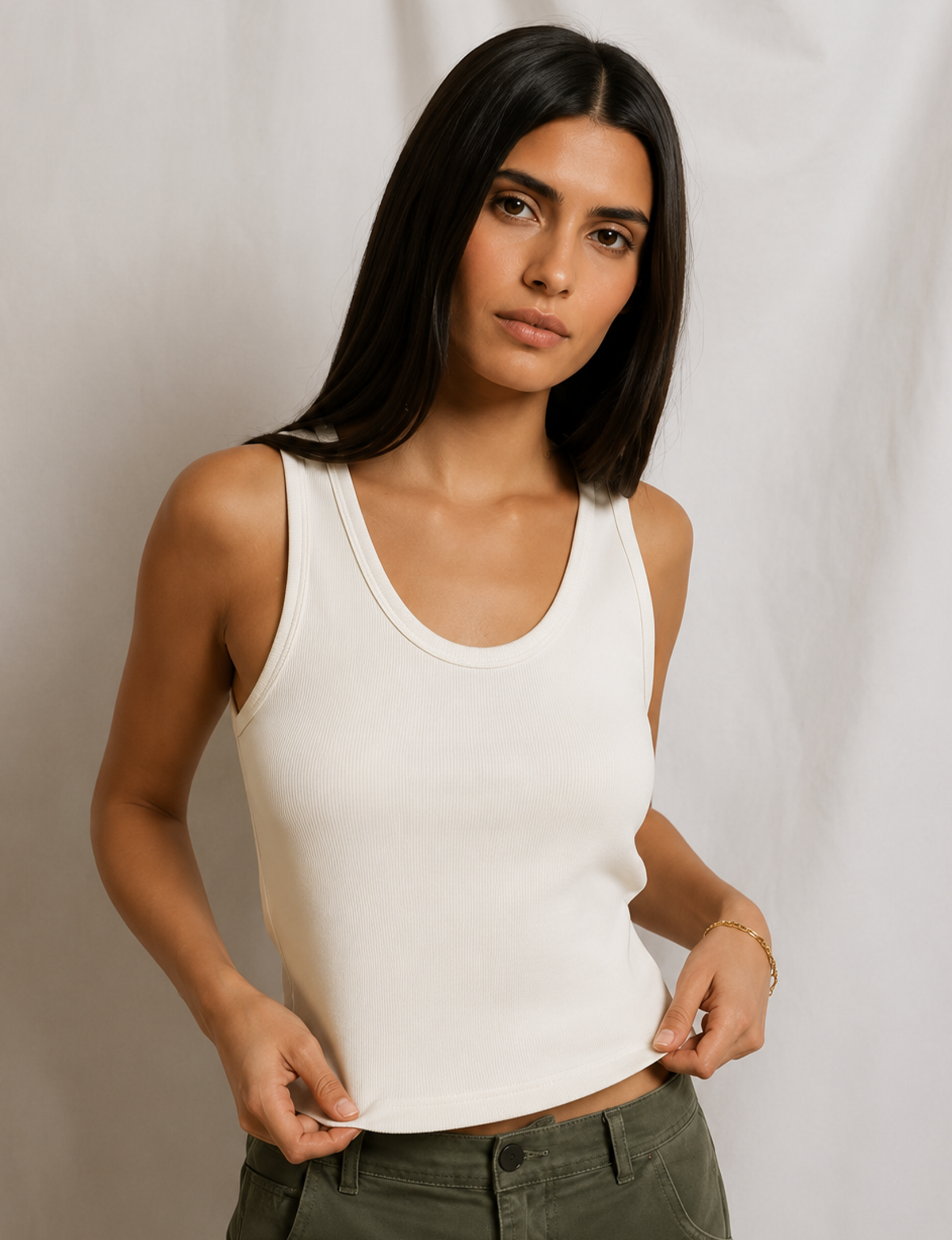 Blondie Tank, Bright Ivory