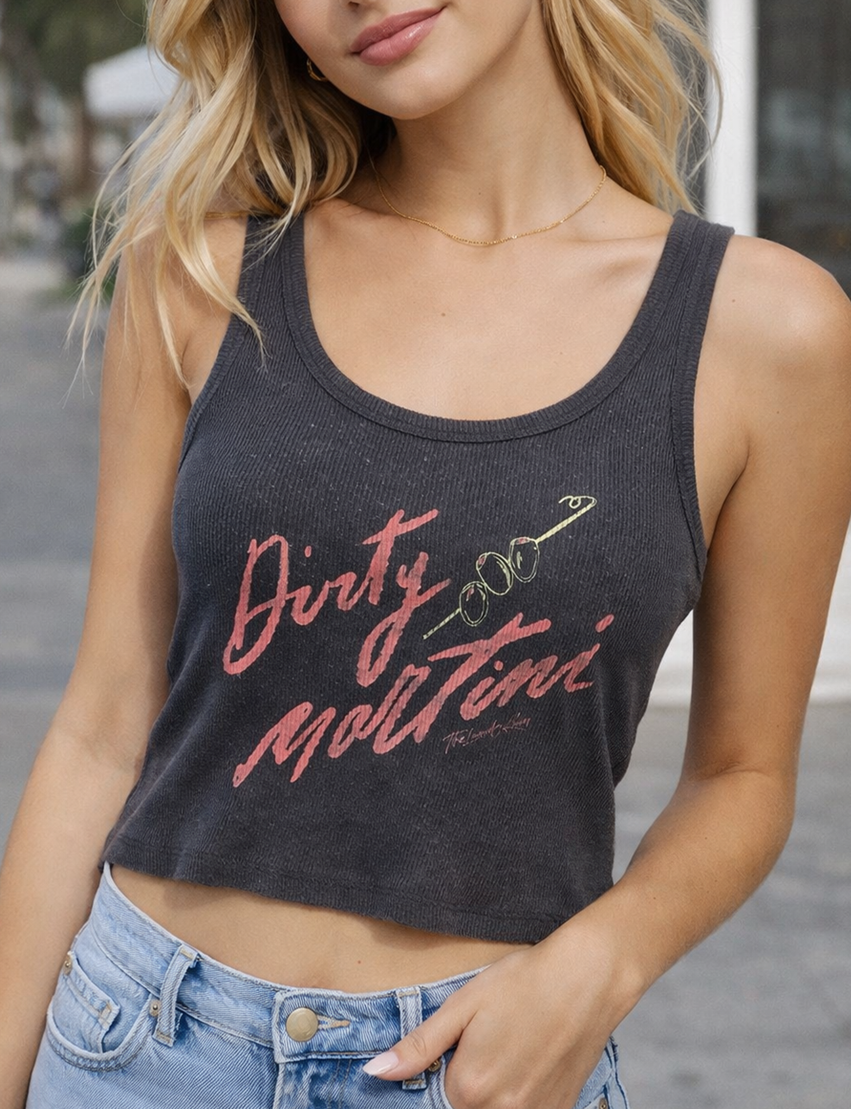 Dirty Martini Rib Tank, Black Snow