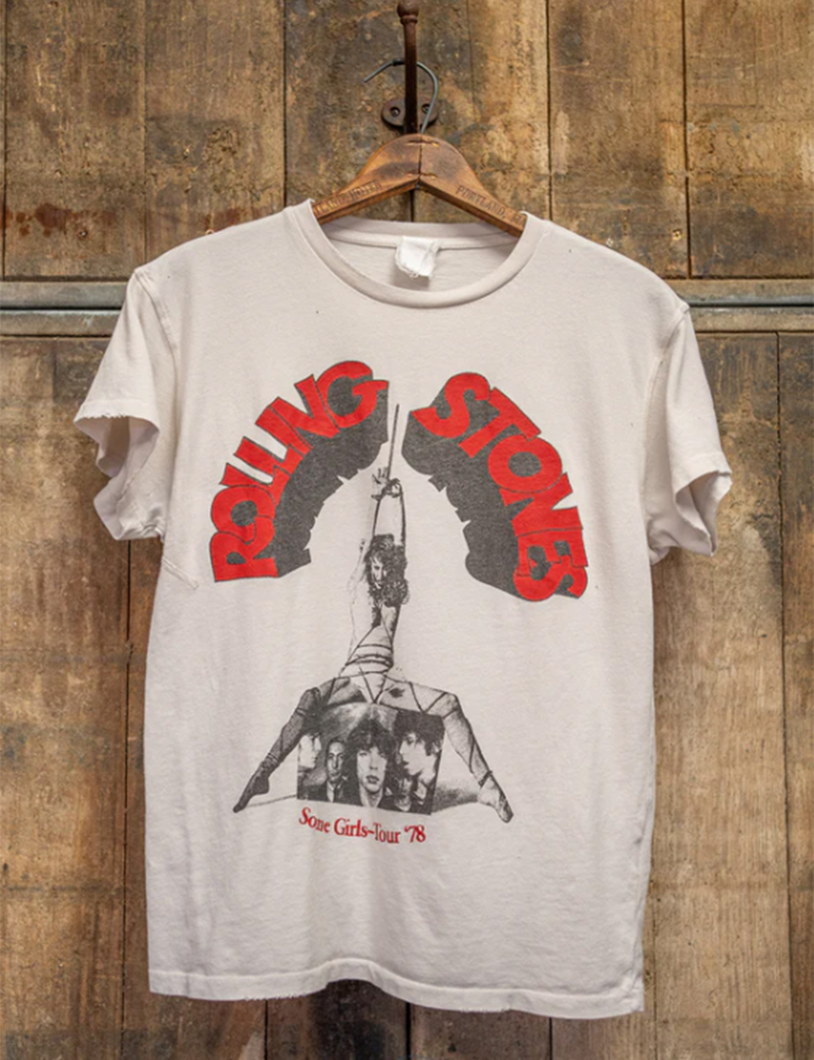 Rolling Stones Some Girls Tour '78 Crew Tee, Vintage White