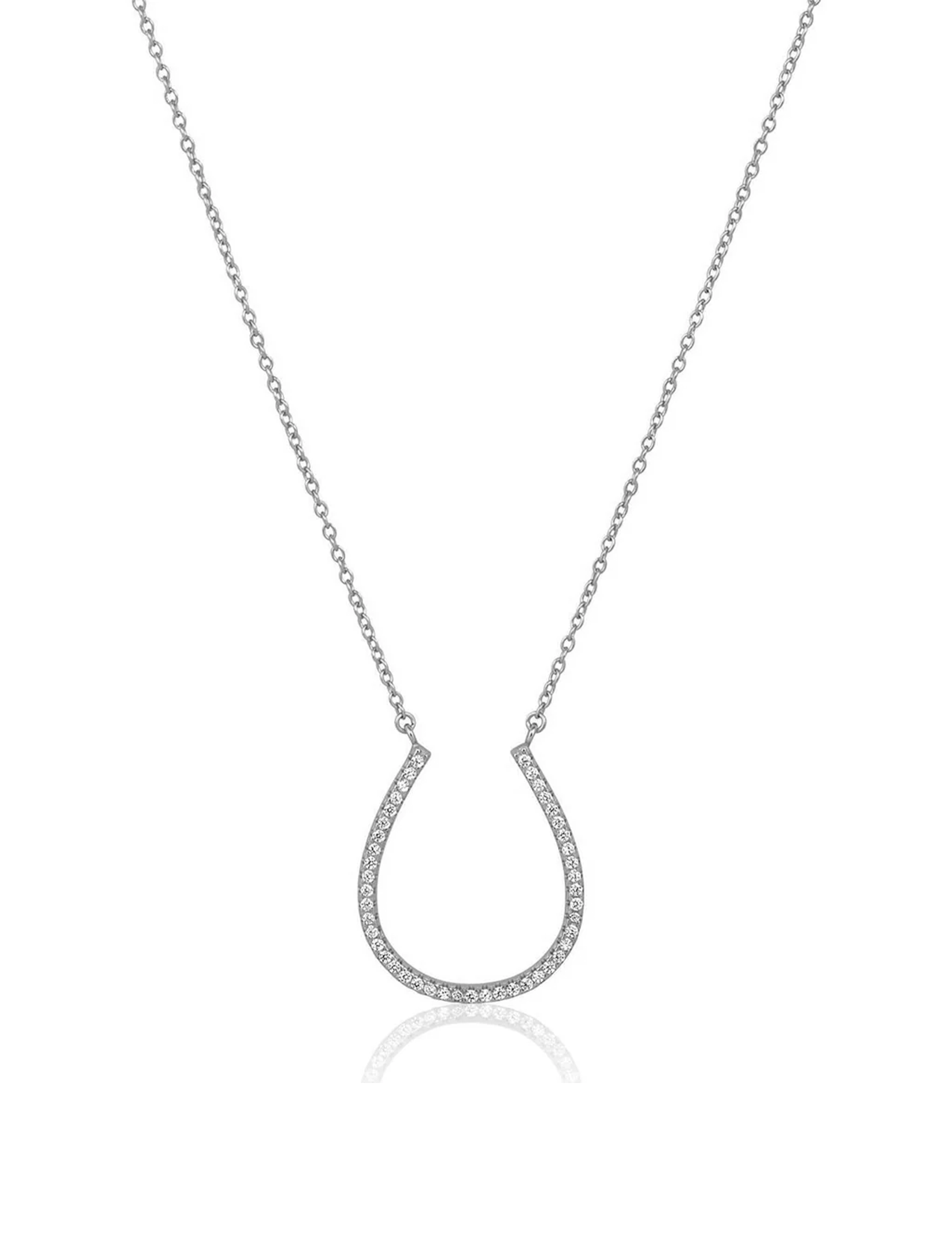 Lucky Horse Shoe Necklace, Silver