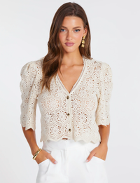 Crochet Summer Blouse, Sand