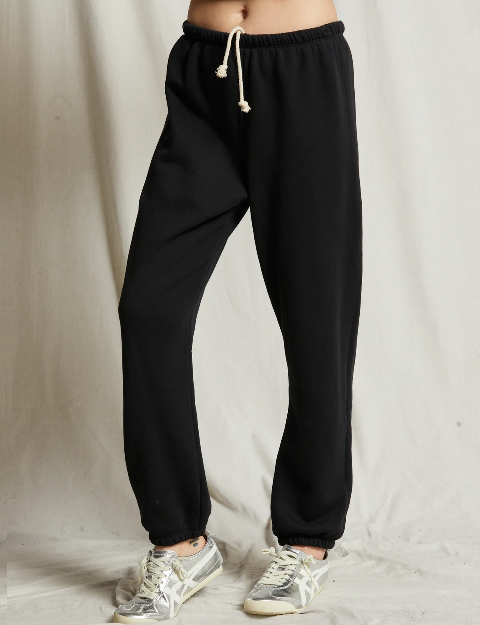Stevie Fleece Sweatpants, True Black