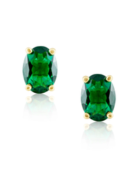 Oval Cut Studs, Emerald