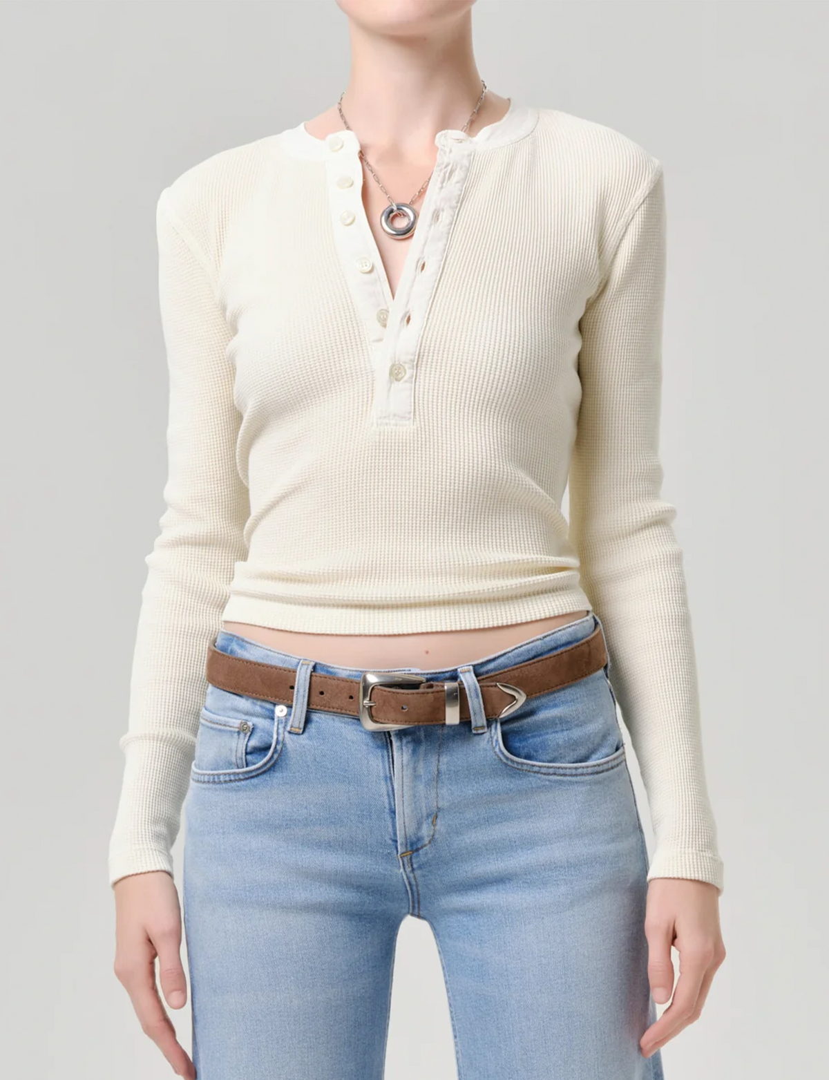 Drea Waffle Henley, Dune