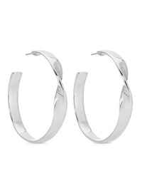 Heirloom Twist Large Hoops, Silver