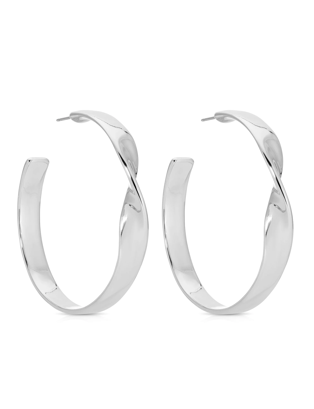 Heirloom Twist Large Hoops, Silver