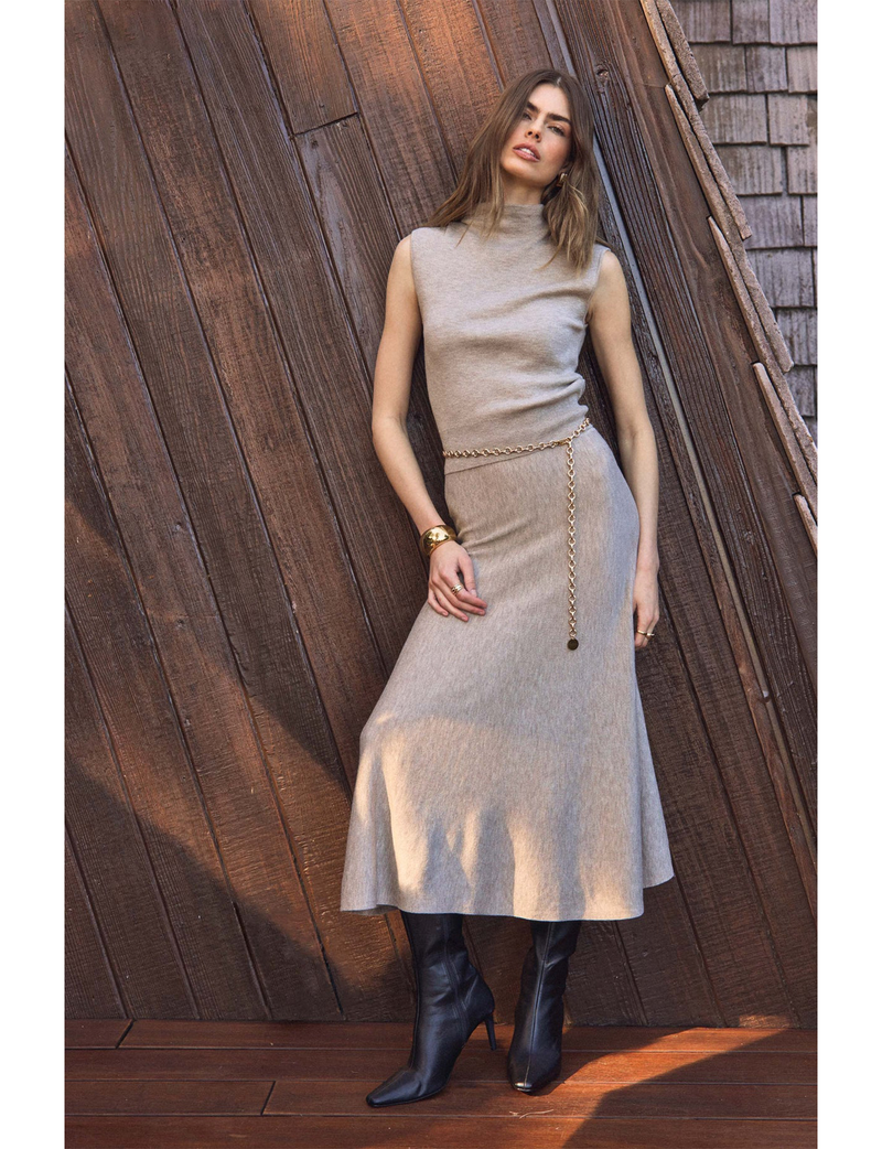 Deora Sweater Skirt, Taupe