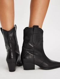 Cat Nap Cowboy Boot, Black Leather