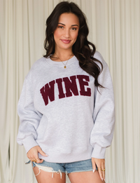 Wine Sweater, Grey/Burgundy