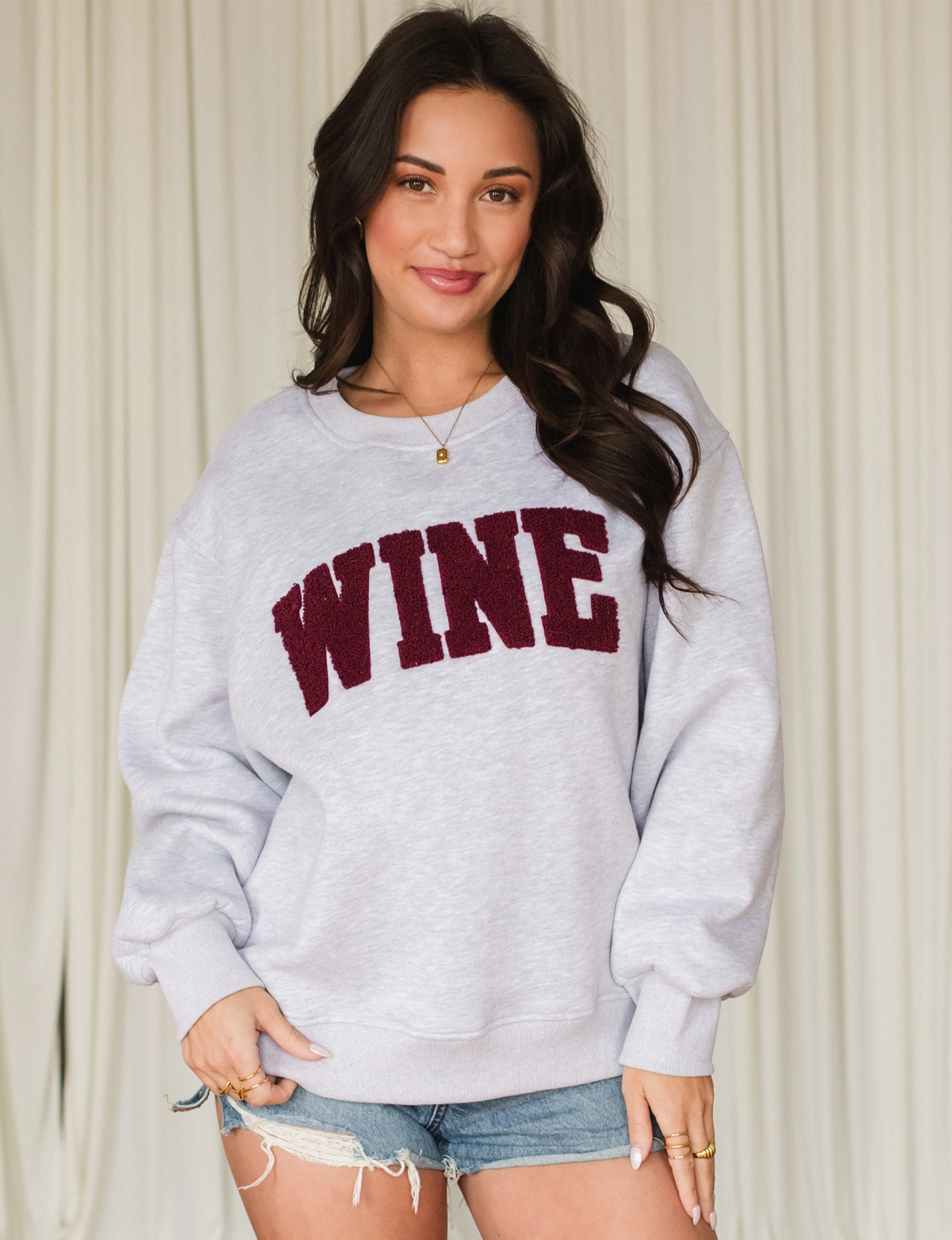 Wine Sweater, Grey/Burgundy