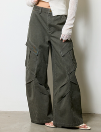 Wide Leg Cargo Pant, Jasper