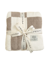 Checker Luxe Home Blanket, Taupe/Cream