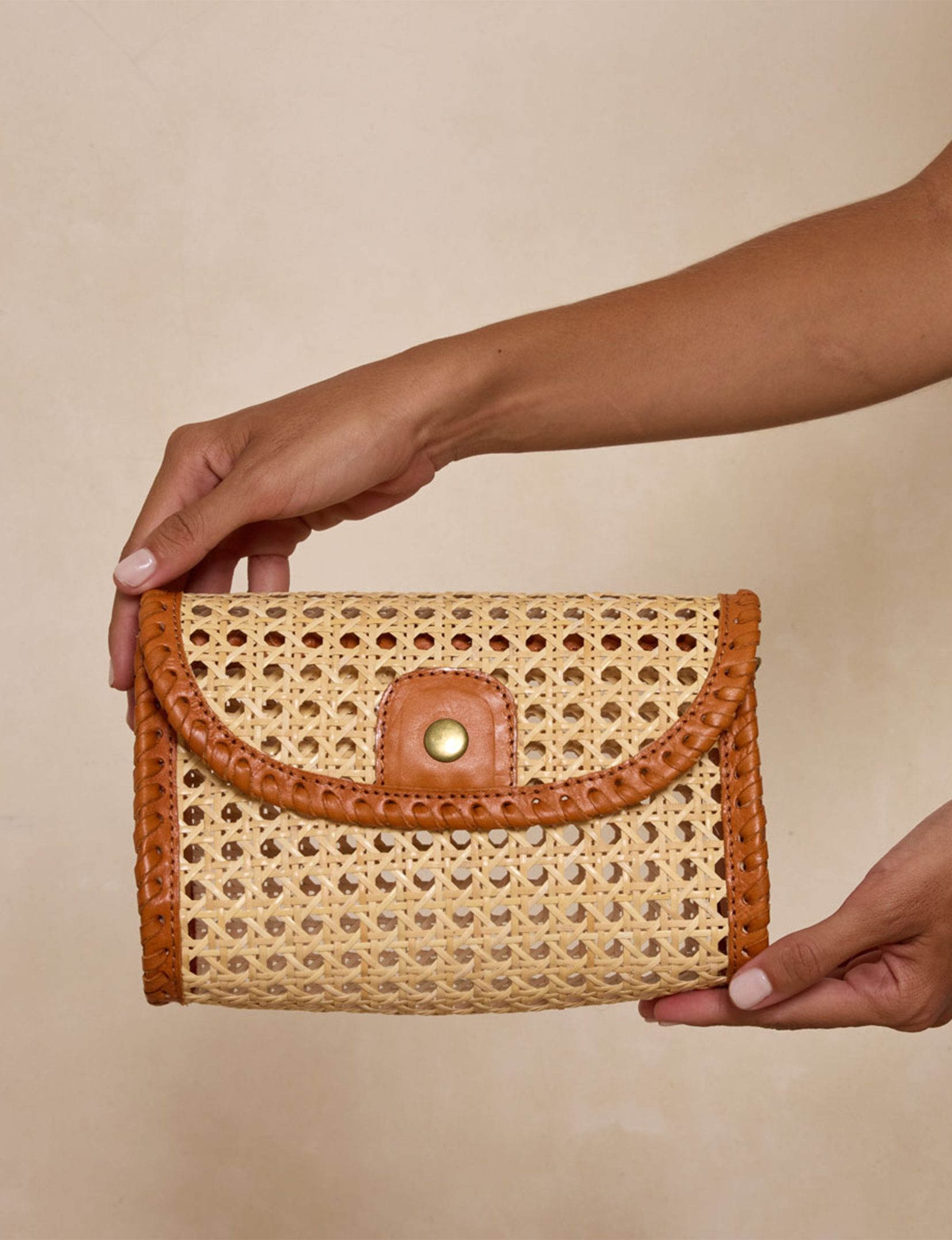 Rattan Clutch, Tan