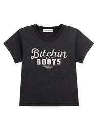 Bitchin In Boots Tee, Black Snow