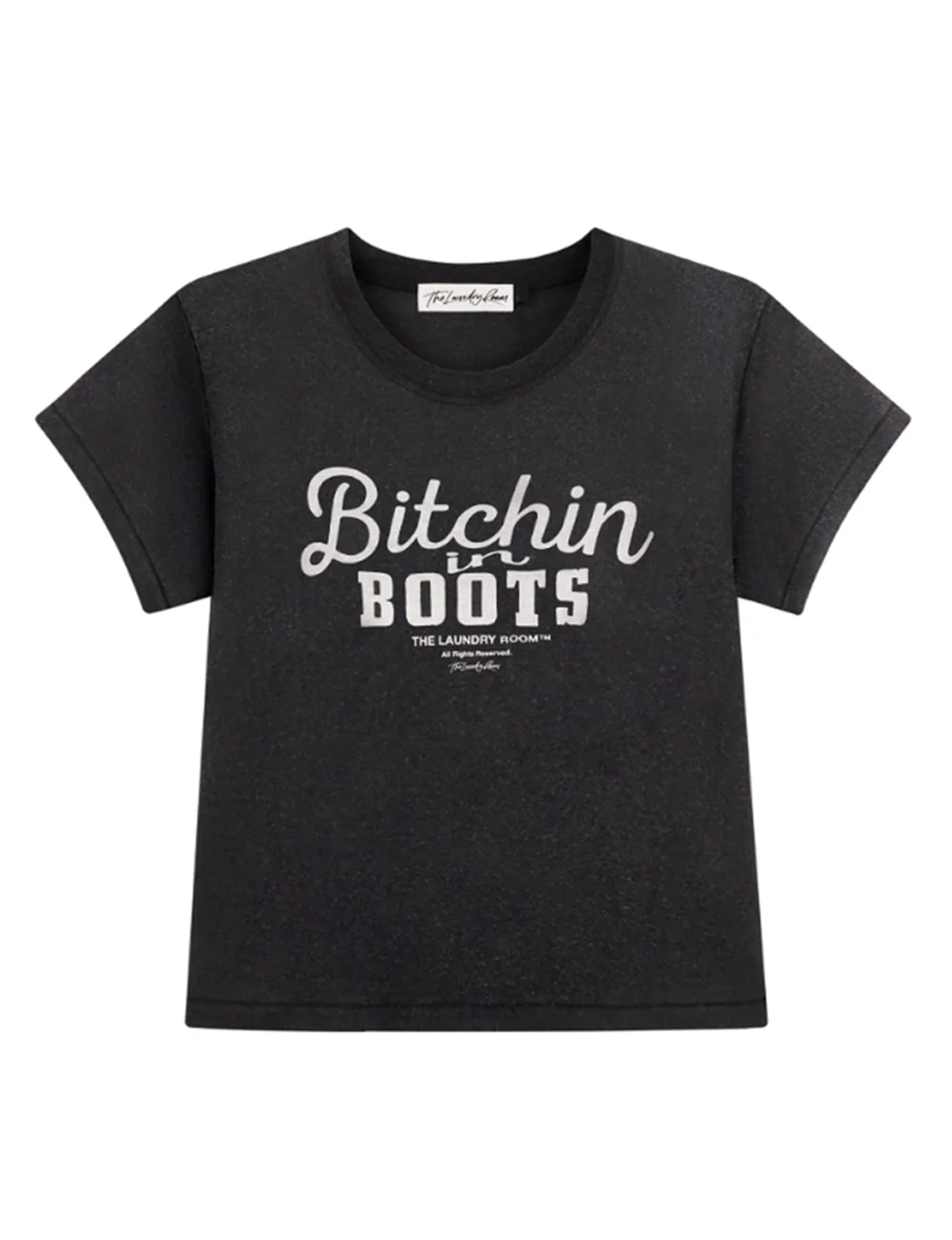 Bitchin In Boots Tee, Black Snow
