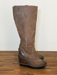 Frye Paige Wedge x Stitch Boot, Distressed Brown