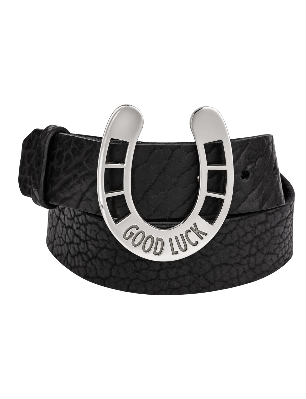Good Luck Horseshoe Belt, Silver/Black