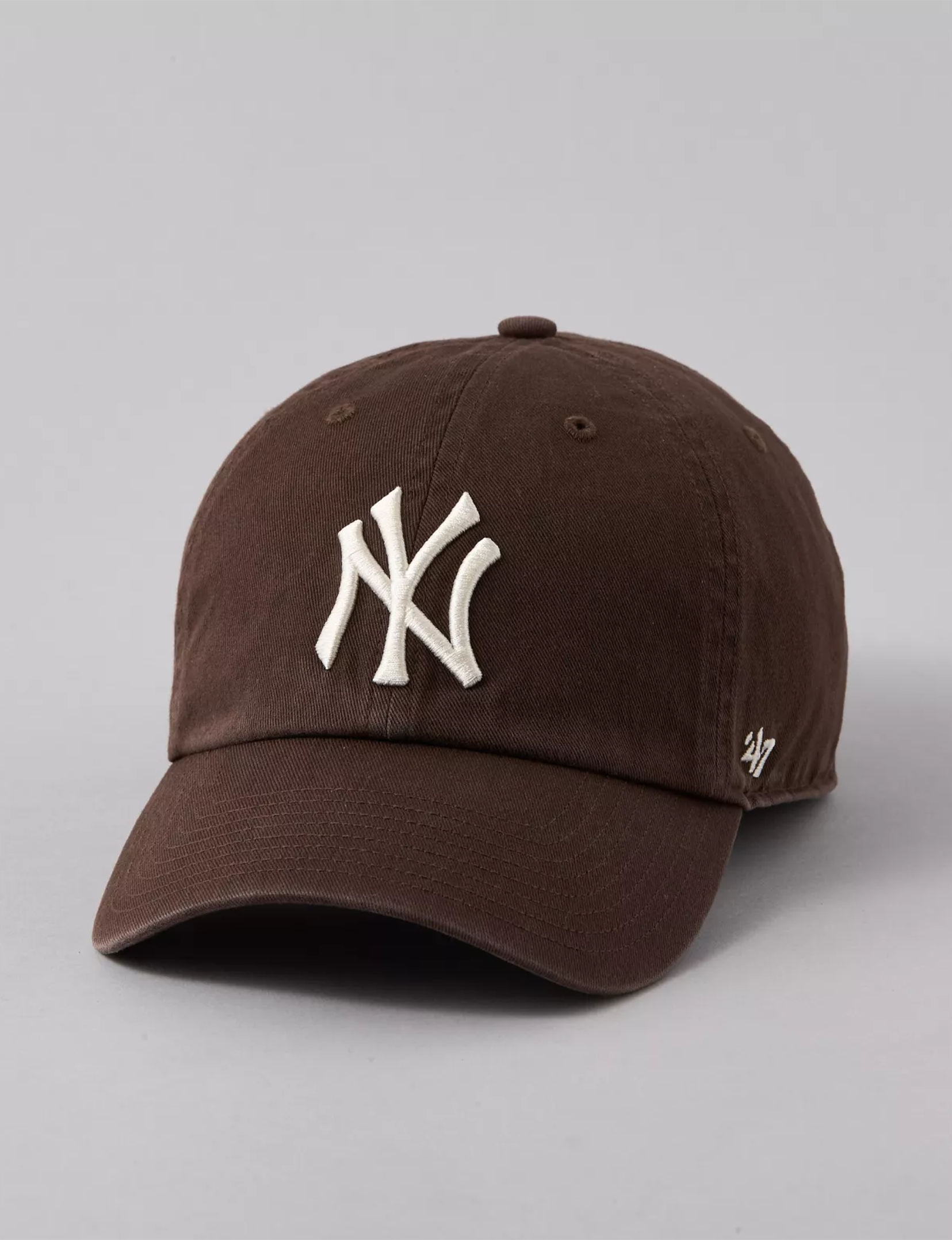NY Yankees Basic Ball Cap, Brown/White
