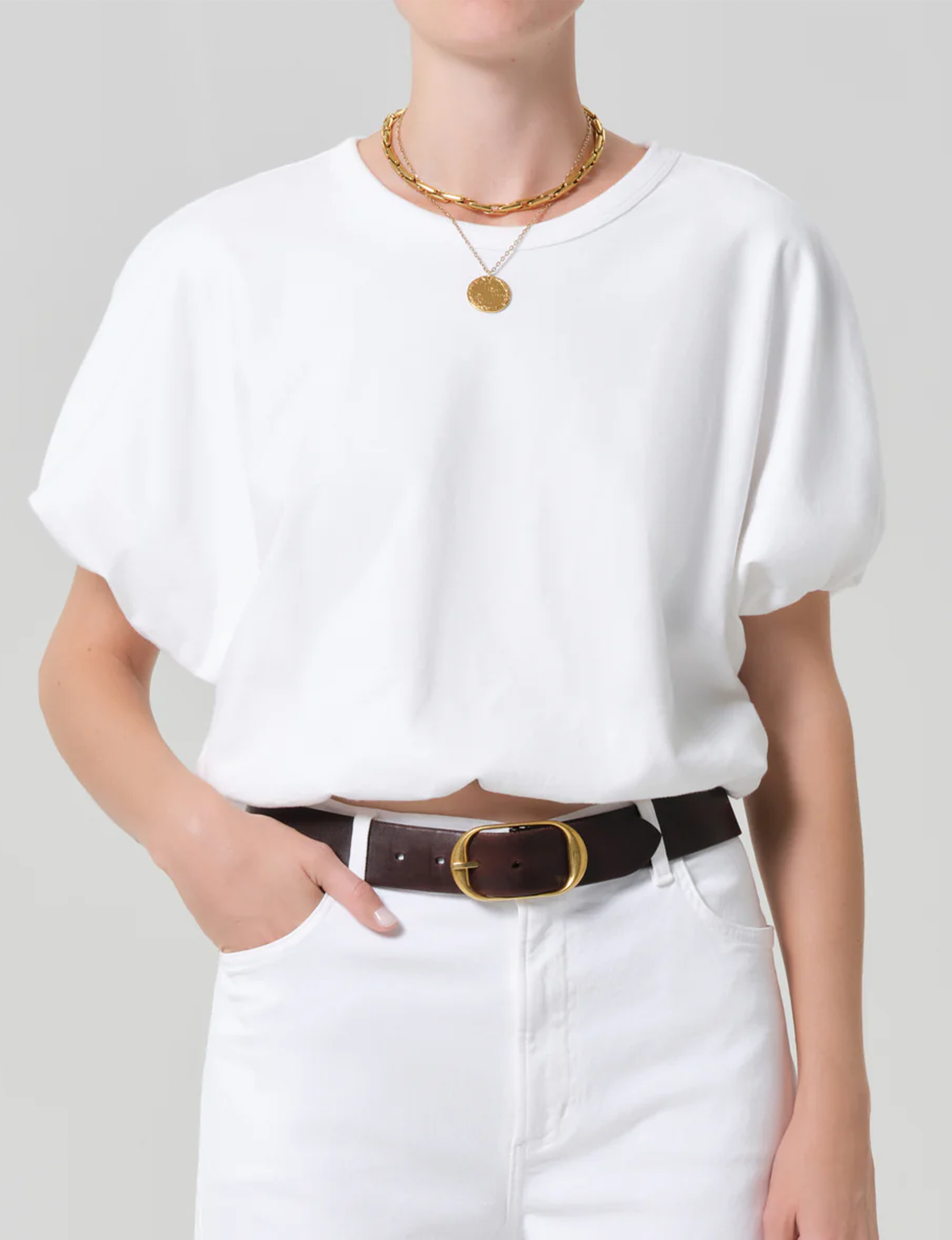 Gia Bubble Tee, Soft White