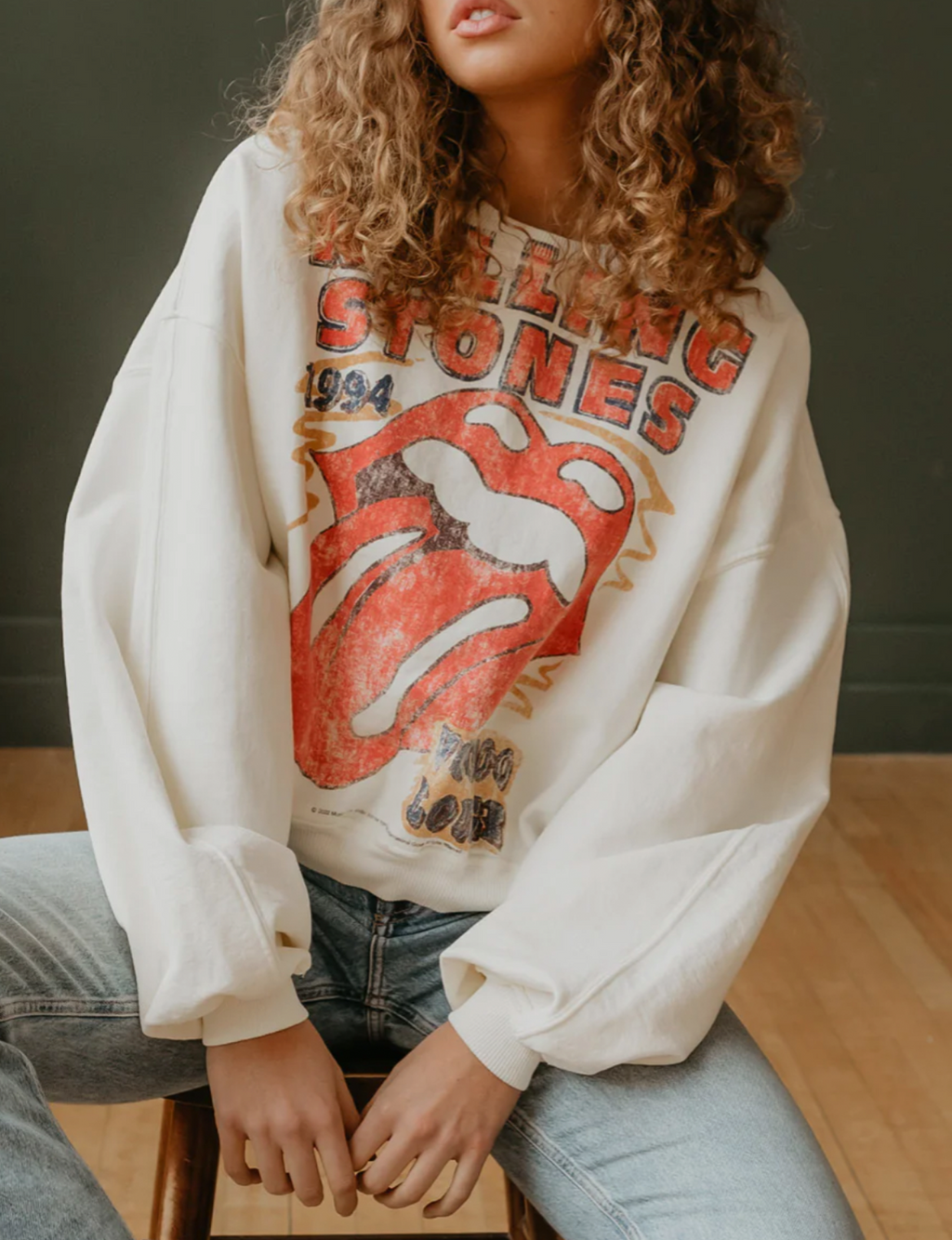 Rolling Stones 1994 Voodoo Lounge Sweatshirt, White
