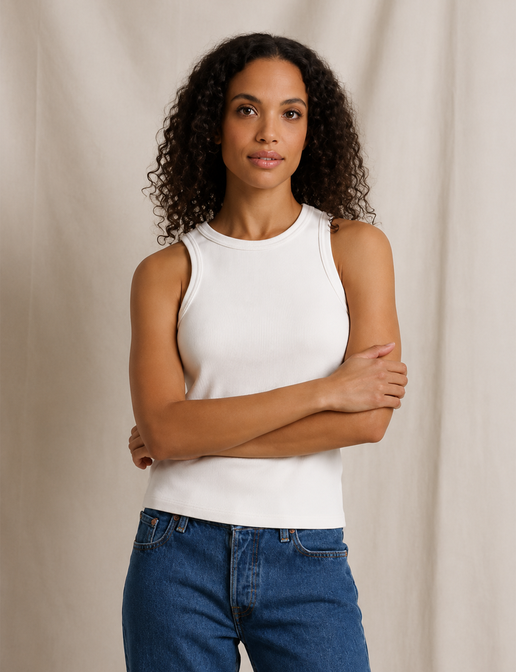 Daphne Tank, Bright Ivory