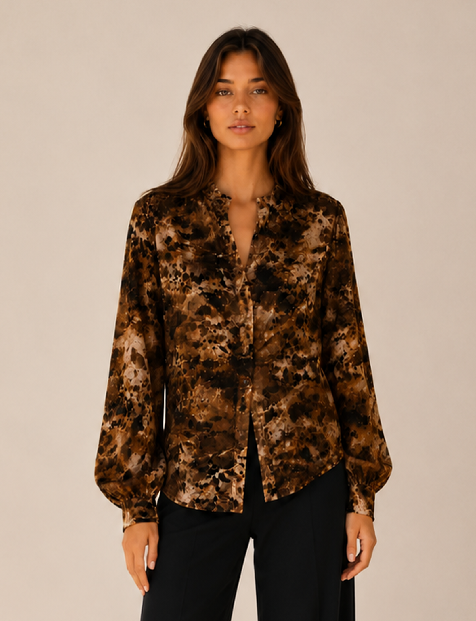 Fari Top, Brown/Combo