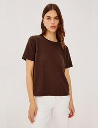 Cotton Cashmere SS Tee, Espresso
