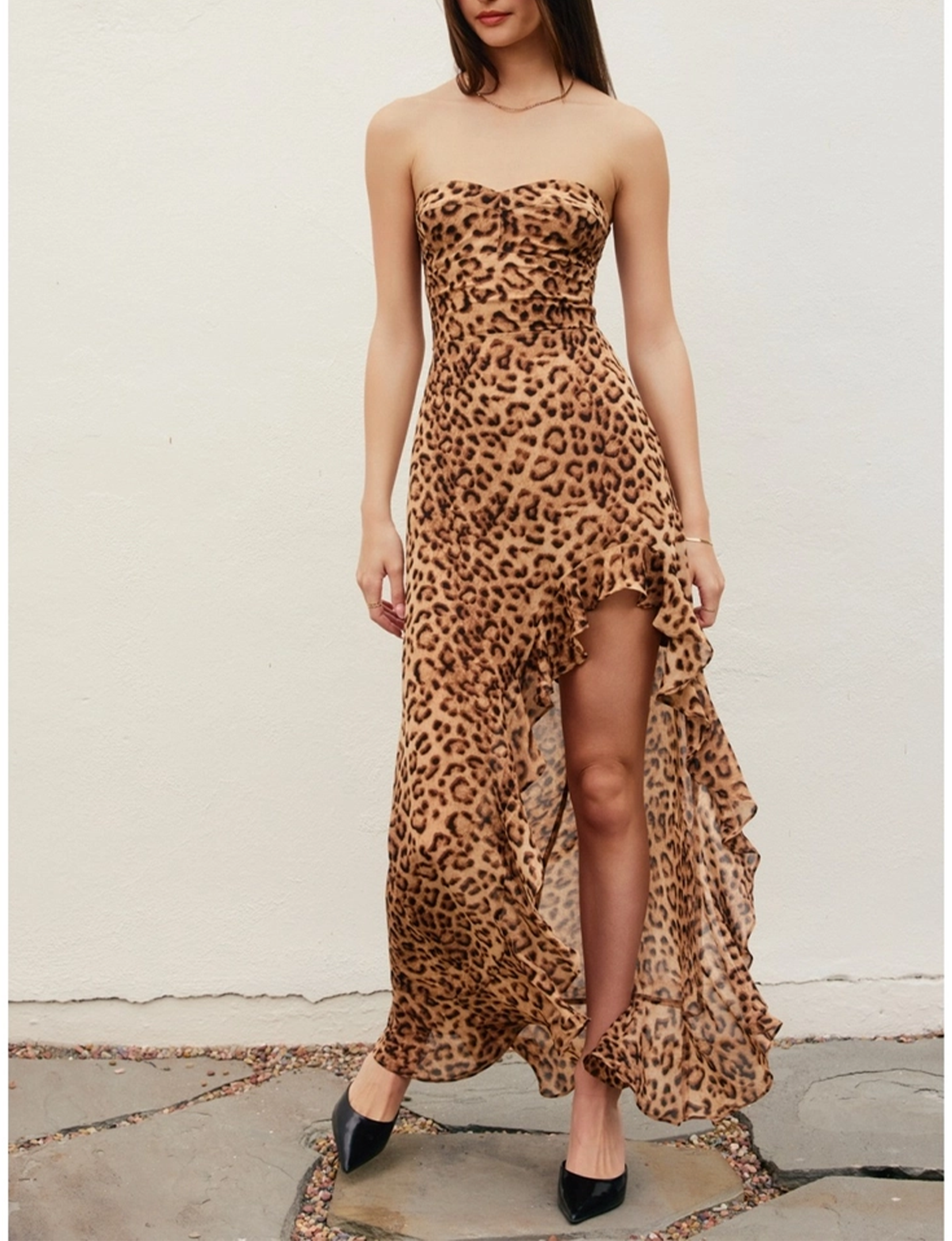 Running Toward Maxi Dress, Leopard