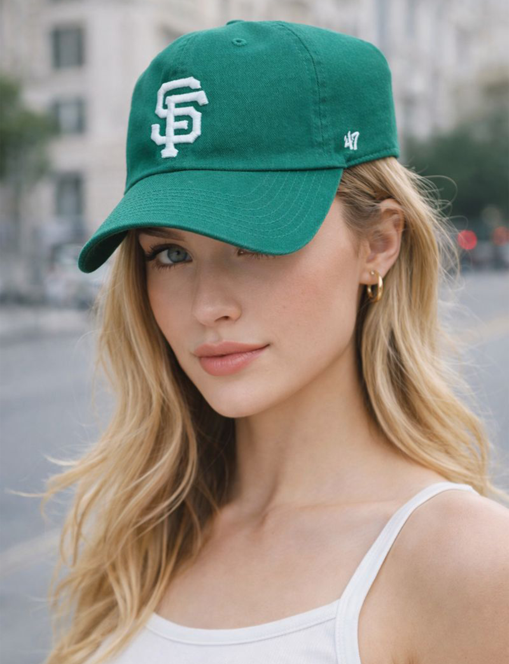 SF Giants Basic Ball Cap, Kelly Green/White