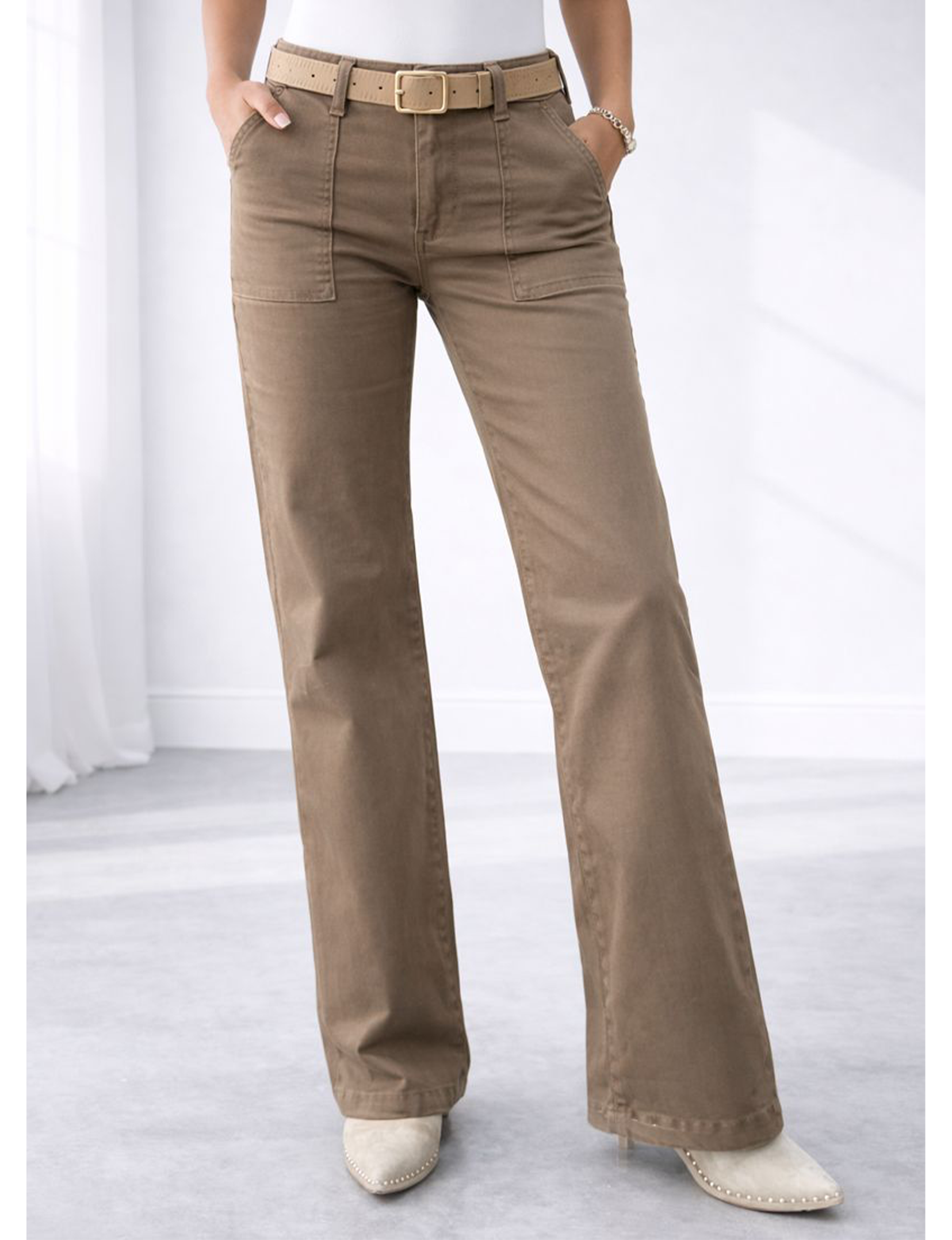 Romi Flare Pant, Washed Brown