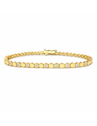 Honeycomb Tennis Bracelet, Gold