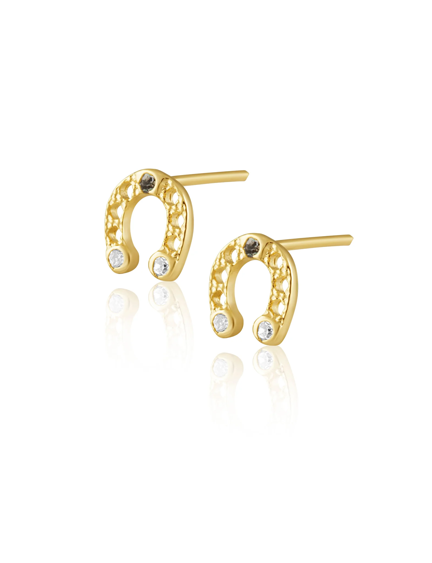 Horse Shoe Studs, Gold