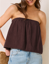 Doubled Up Tube Top, Umber