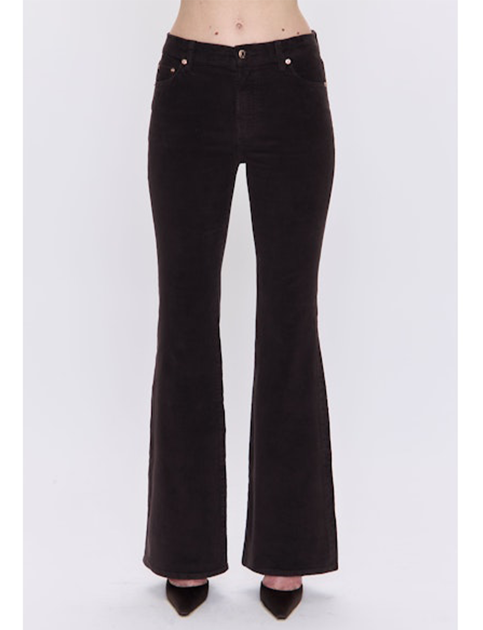 Kinsley Corduroy Mid-Rise Ultra Flare, Mocha