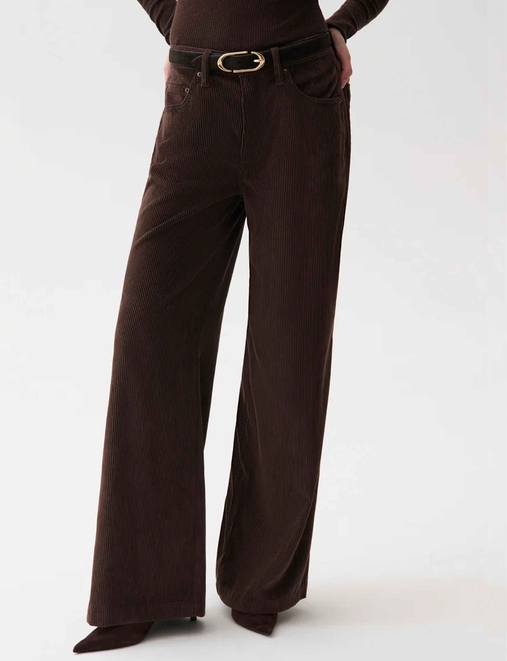 Jadyn Low Slung Corduroy Palazzo, Mocha