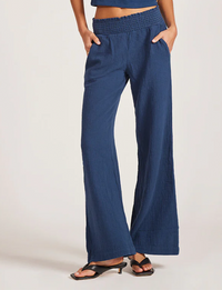 Wide Leg Beach Pant, Deep Seas