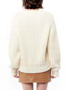 Katja Chunky Knit V Neck Sweater, Creme