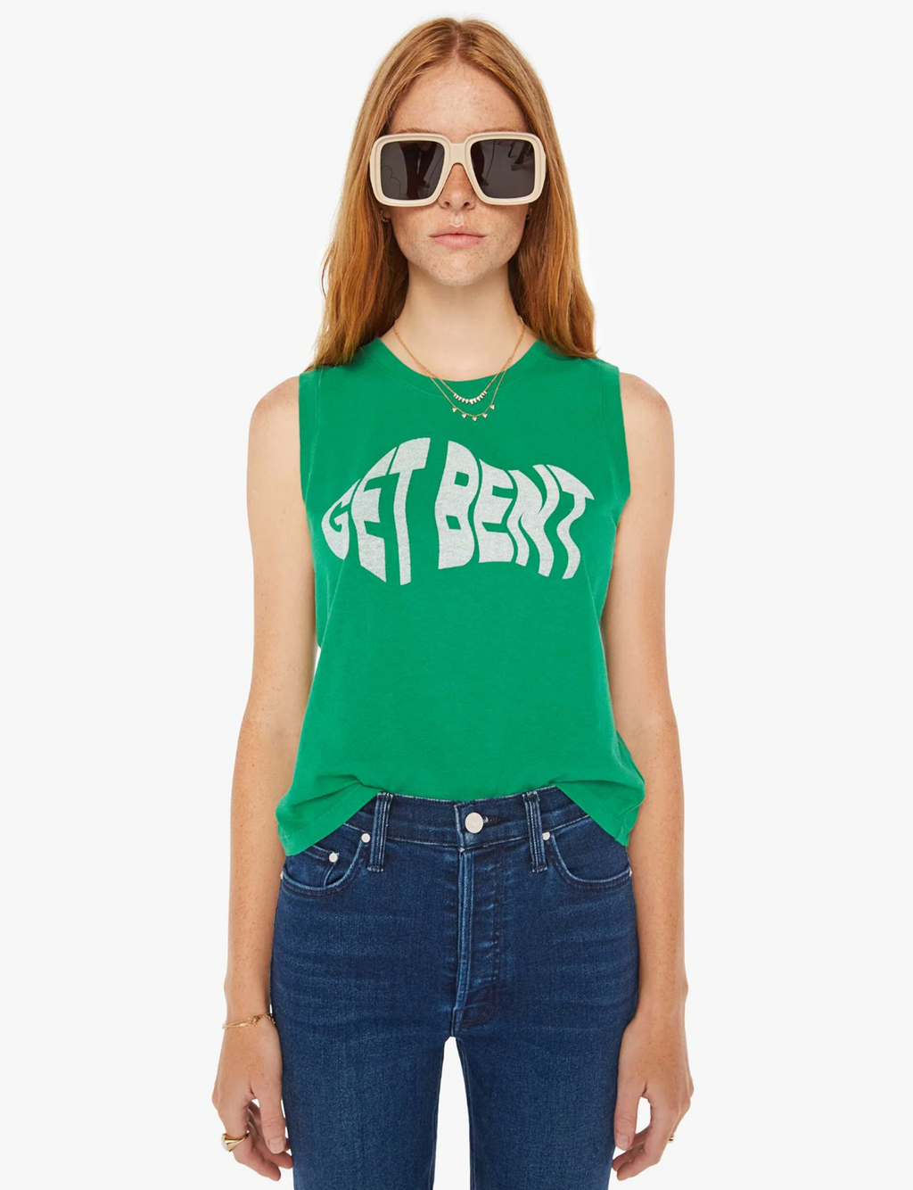 The Strong And Silent Type "Get Bent" Tank, Green