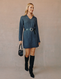 Pullover Sweater Dress, Charcoal