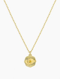 Power Birthstone Coin Necklace (November), Gold/Citrine